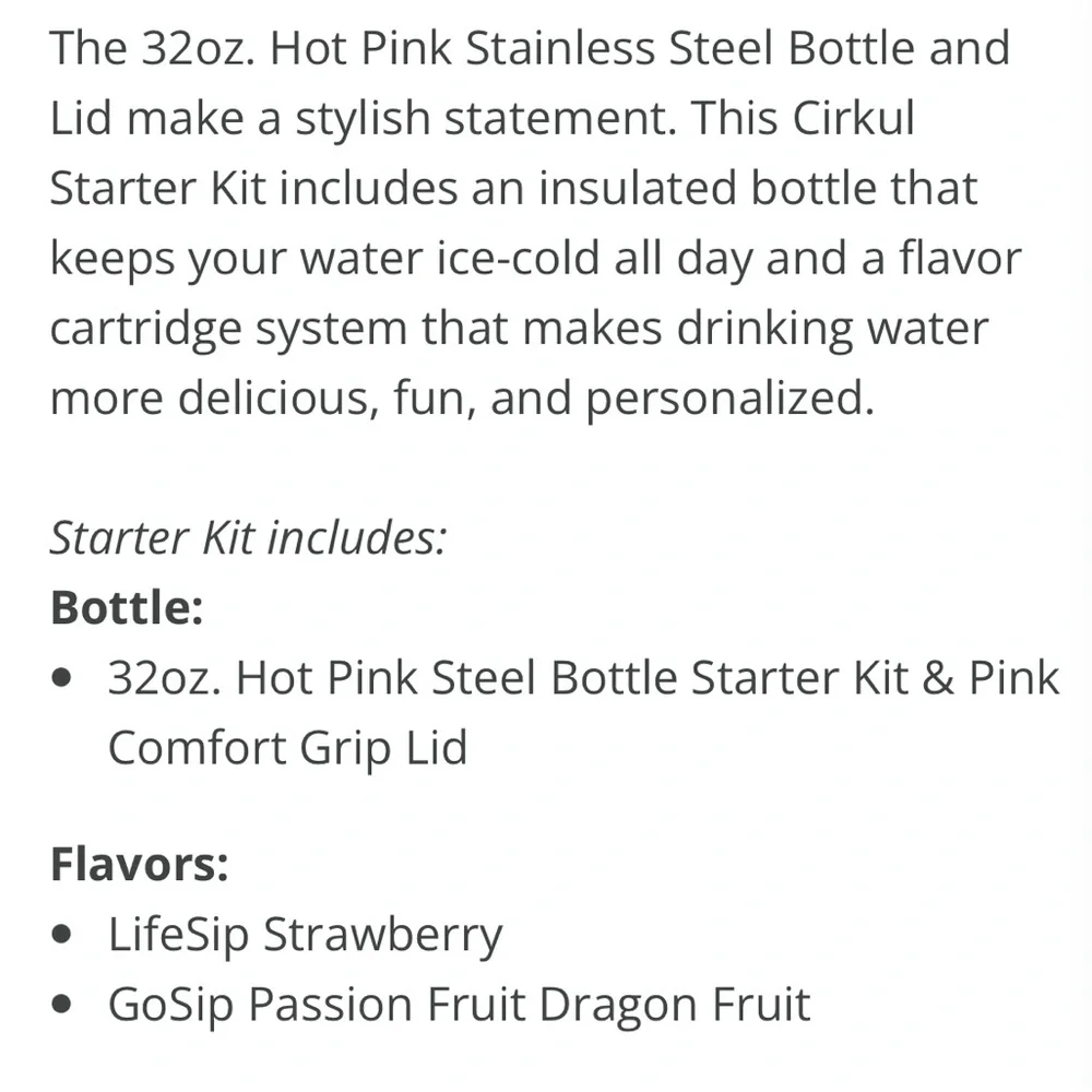 Cirkul Pink Stainless Steel Water Bottle Set - Picture 2 of 8